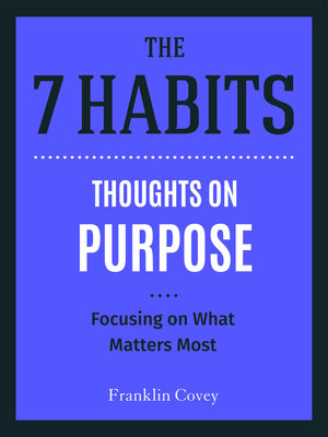 cover image of Thoughts on Purpose